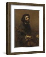 The Cellist , 1847-Gustave Courbet-Framed Giclee Print