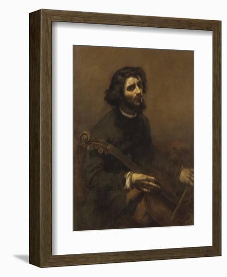 The Cellist , 1847-Gustave Courbet-Framed Giclee Print