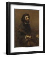 The Cellist , 1847-Gustave Courbet-Framed Giclee Print