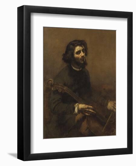 The Cellist , 1847-Gustave Courbet-Framed Giclee Print