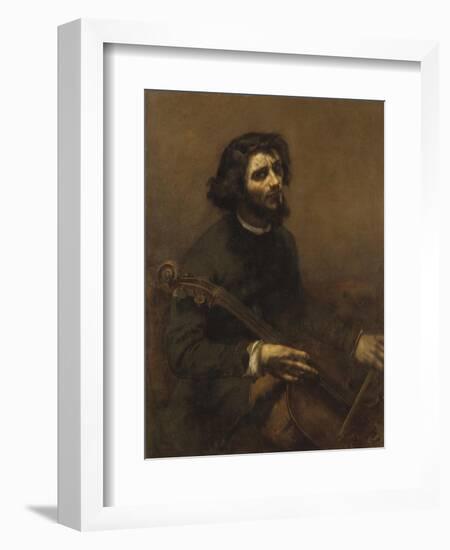 The Cellist , 1847-Gustave Courbet-Framed Giclee Print