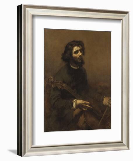 The Cellist , 1847-Gustave Courbet-Framed Giclee Print