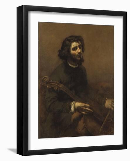 The Cellist , 1847-Gustave Courbet-Framed Giclee Print