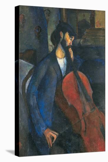 The Cellist, 1909-Amedeo Modigliani-Stretched Canvas