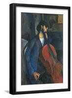 The Cellist, 1909-Amedeo Modigliani-Framed Premium Giclee Print