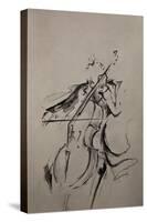 The Cellist Sketch-Marc Allante-Stretched Canvas