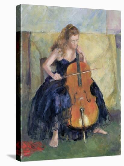 The Cello Player, 1995-Karen Armitage-Stretched Canvas