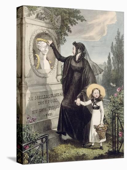 The Cemetery of Pere Lachaise, Printed by Charles Joseph Hullmandel Pub. 1822-John James Chalon-Stretched Canvas