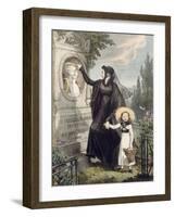 The Cemetery of Pere Lachaise, Printed by Charles Joseph Hullmandel Pub. 1822-John James Chalon-Framed Giclee Print