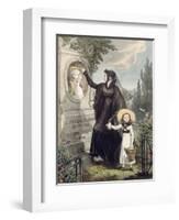 The Cemetery of Pere Lachaise, Printed by Charles Joseph Hullmandel Pub. 1822-John James Chalon-Framed Giclee Print