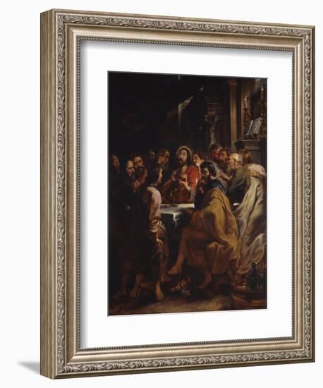 The Cenacle, Jesus and Apostles at the Table of the Last Supper, 1630-32-Peter Paul Rubens-Framed Art Print