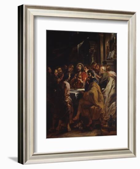 The Cenacle, Jesus and Apostles at the Table of the Last Supper, 1630-32-Peter Paul Rubens-Framed Art Print