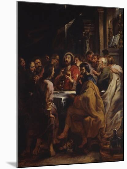 The Cenacle, Jesus and Apostles at the Table of the Last Supper, 1630-32-Peter Paul Rubens-Mounted Art Print