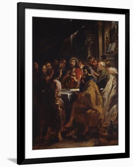 The Cenacle, Jesus and Apostles at the Table of the Last Supper, 1630-32-Peter Paul Rubens-Framed Art Print