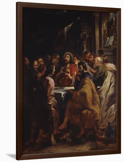 The Cenacle, Jesus and Apostles at the Table of the Last Supper, 1630-32-Peter Paul Rubens-Framed Art Print