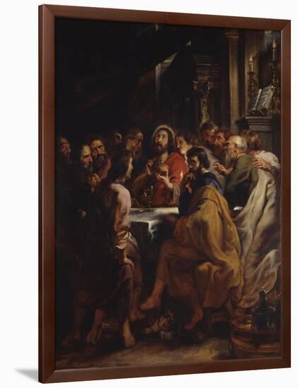 The Cenacle, Jesus and Apostles at the Table of the Last Supper, 1630-32-Peter Paul Rubens-Framed Art Print