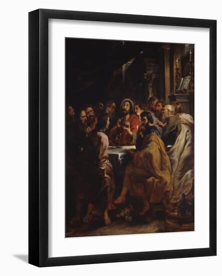 The Cenacle, Jesus and Apostles at the Table of the Last Supper, 1630-32-Peter Paul Rubens-Framed Art Print