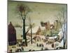 The Census at Bethlehem, Detail of the Houses and Fortifications-Pieter Brueghel the Younger-Mounted Giclee Print