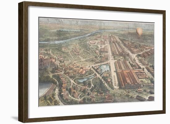 The Centennial - Balloon View of the Grounds, Harper's Weekly, C.1876-null-Framed Giclee Print