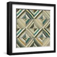 The Center I Abstract Turquoise-Cheryl Warrick-Framed Art Print