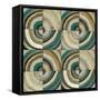 The Center II Abstract Turquoise-Cheryl Warrick-Framed Stretched Canvas