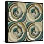 The Center II Abstract Turquoise-Cheryl Warrick-Framed Stretched Canvas