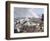 The Centre of the British Army in Action at the Battle of Waterloo-William Heath-Framed Giclee Print