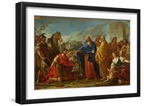 The Centurion Kneeling at the Feet of Christ Or, Jesus Healing the Son of an Officer, 1752-Joseph-marie, The Elder Vien-Framed Giclee Print