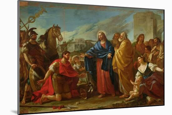 The Centurion Kneeling at the Feet of Christ Or, Jesus Healing the Son of an Officer, 1752-Joseph-marie, The Elder Vien-Mounted Giclee Print