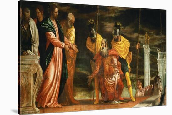 The Centurion of Capernaum Who Begs Jesus to Heal His Paralyzed Servant-Paolo Veronese-Stretched Canvas