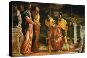 The Centurion of Capernaum Who Begs Jesus to Heal His Paralyzed Servant-Paolo Veronese-Stretched Canvas