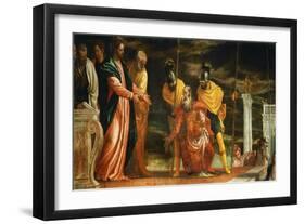 The Centurion of Capernaum Who Begs Jesus to Heal His Paralyzed Servant-Paolo Veronese-Framed Giclee Print