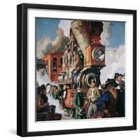 The Ceremony of the Golden Spike on 10th May, 1869-Dean Cornwell-Framed Giclee Print