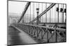 The Chain Bridge in Budapest in Black and White-ALein-Mounted Photographic Print