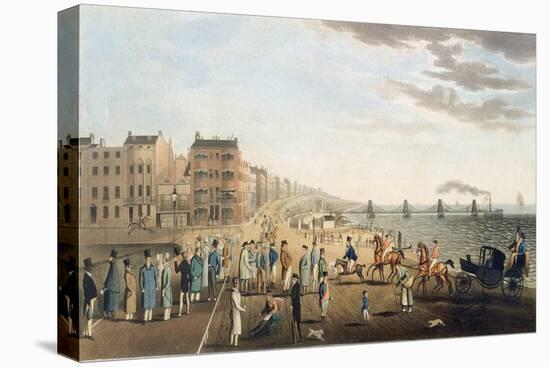 The Chain Pier at Brighton with Characters-G.m. Brighty-Stretched Canvas