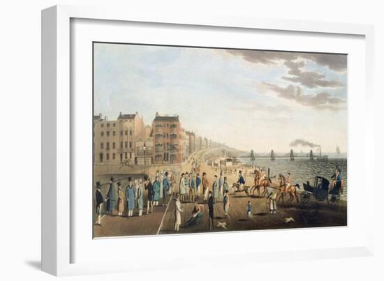 The Chain Pier at Brighton with Characters-G.m. Brighty-Framed Giclee Print