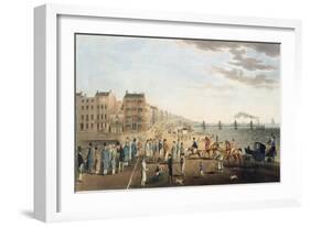 The Chain Pier at Brighton with Characters-G.m. Brighty-Framed Giclee Print