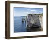 The Chalk Cliffs of Ballard Down with the Pinnacles Stack and Stump in Swanage Bay-Roy Rainford-Framed Photographic Print