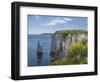 The Chalk Cliffs of Ballard Down with the Pinnacles Stack in Swanage Bay, Near Handfast Point-Roy Rainford-Framed Photographic Print