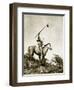 The Challenge (Yakama Warrior on Horseback, 1911)-Eugene Everett Lavalleur and L.V. McWhorter-Framed Giclee Print