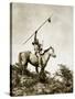 The Challenge (Yakama Warrior on Horseback, 1911)-Eugene Everett Lavalleur and L.V. McWhorter-Stretched Canvas