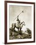 The Challenge (Yakama Warrior on Horseback, 1911)-Eugene Everett Lavalleur and L.V. McWhorter-Framed Giclee Print