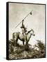 The Challenge (Yakama Warrior on Horseback, 1911)-Eugene Everett Lavalleur and L.V. McWhorter-Framed Stretched Canvas
