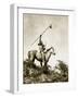 The Challenge (Yakama Warrior on Horseback, 1911)-Eugene Everett Lavalleur and L.V. McWhorter-Framed Giclee Print