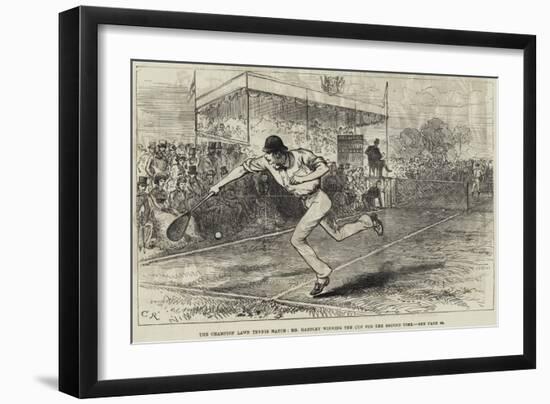 The Champion Lawn Tennis Match, Mr Hartley Winning the Cup for the Second Time-null-Framed Giclee Print