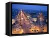 The Champs Elysees at Night from the Arc De Triomphe, Paris, France, Europe-Martin Child-Framed Stretched Canvas