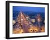 The Champs Elysees at Night from the Arc De Triomphe, Paris, France, Europe-Martin Child-Framed Photographic Print