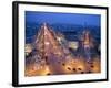 The Champs Elysees at Night from the Arc De Triomphe, Paris, France, Europe-Martin Child-Framed Photographic Print