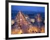 The Champs Elysees at Night from the Arc De Triomphe, Paris, France, Europe-Martin Child-Framed Photographic Print