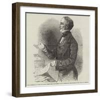 The Chancellor of the Exchequer (Right Honourable Sir Charles Wood) Introducing the Budget in the H-null-Framed Giclee Print